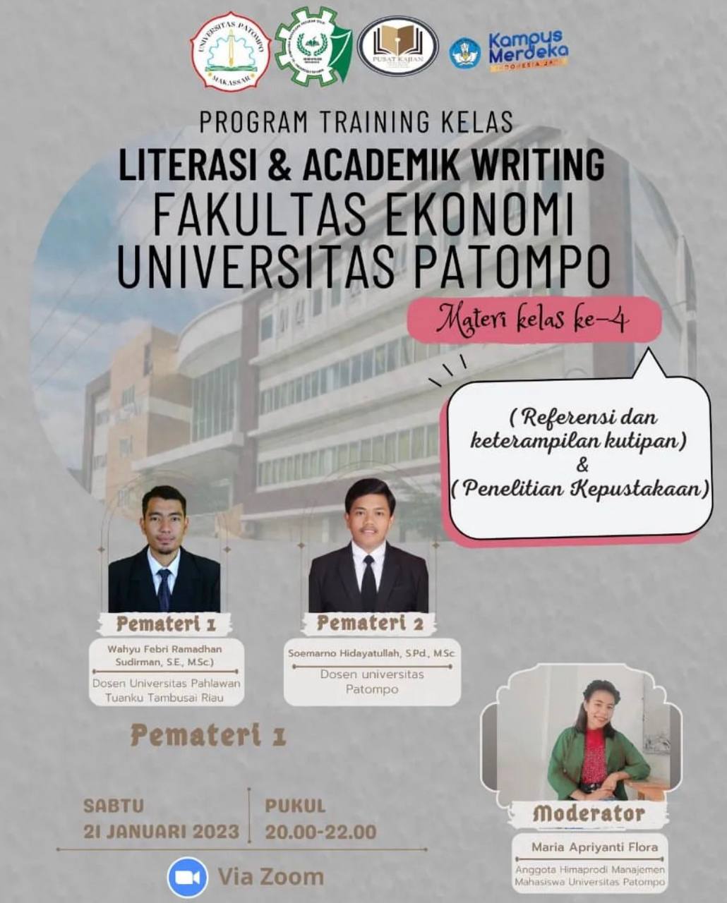 Fakultas Ekonomi UP Mengadakan Program Training Kelas Literasi & Academik Writing