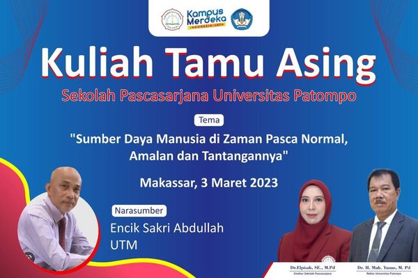 Pascasarjana Universitas Patompo Gelar Kuliah Tamu, Narasumber dari ITBM Malaysia